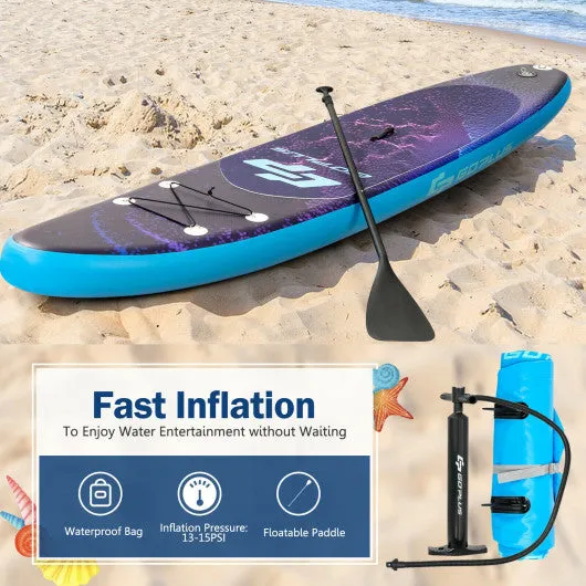 11 Feet Inflatable Stand Up Paddle Board Surfboard with Bag Aluminum Paddle Pump-M