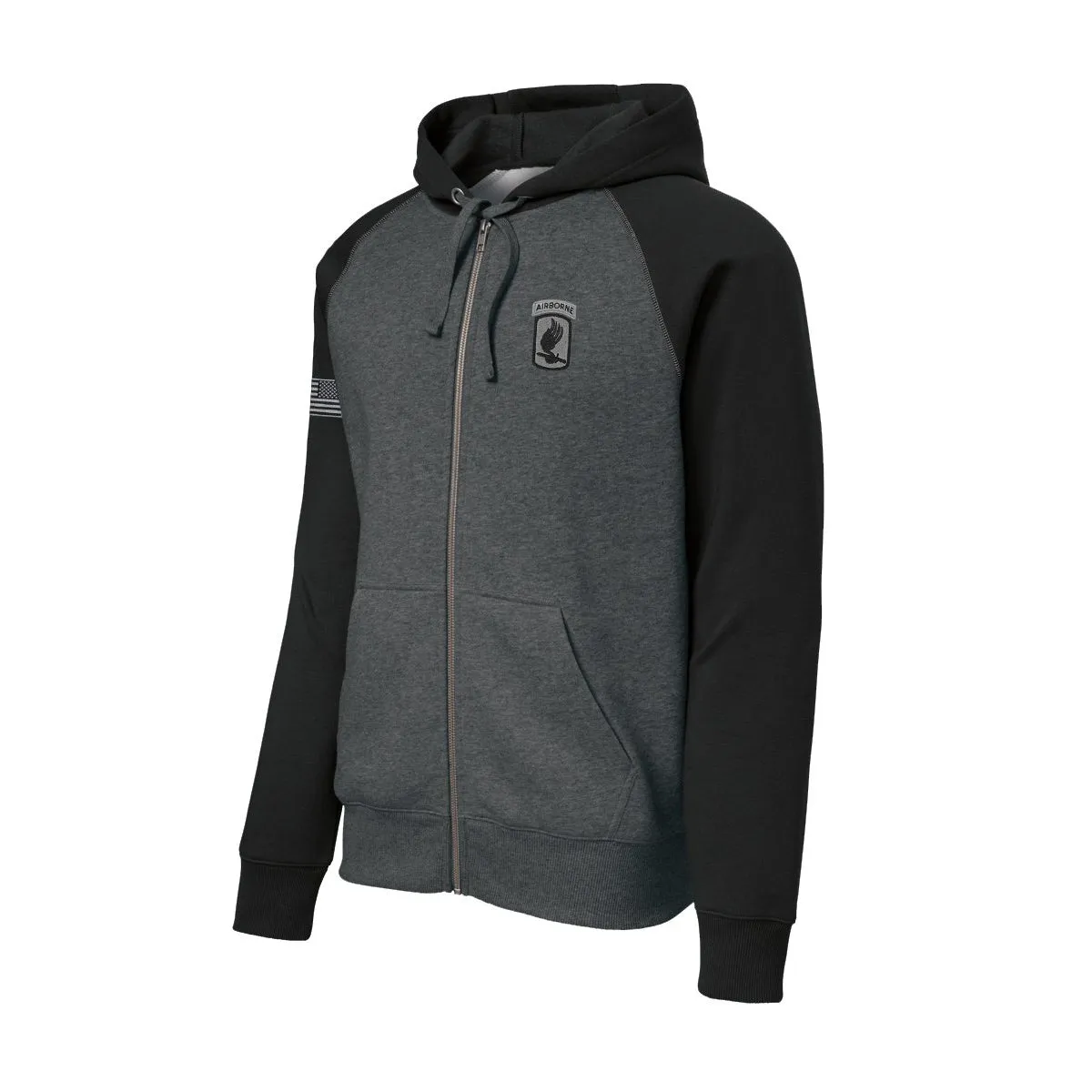 173rd Airborne Color Block Zip Up Hoodie