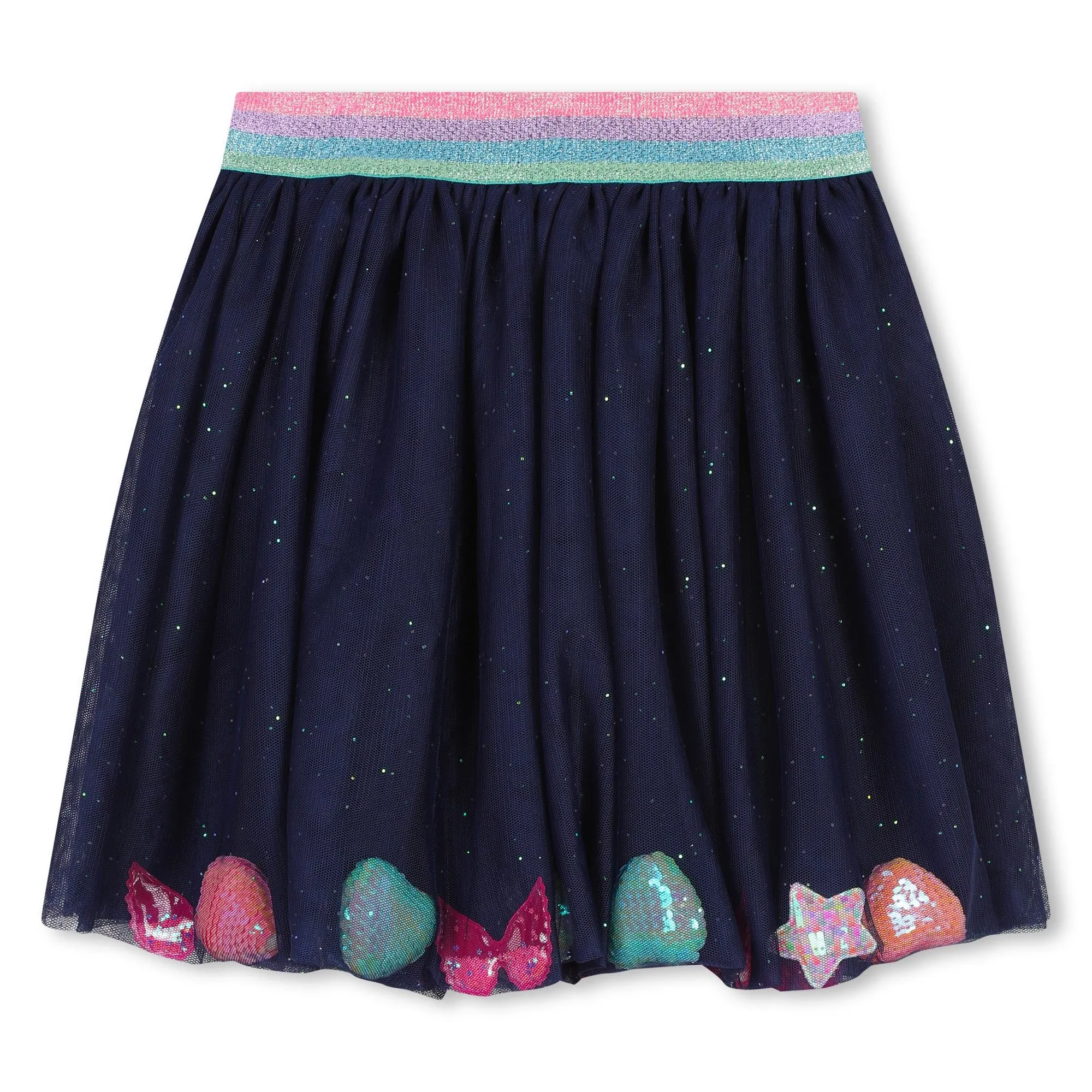 Billieblush Girls Navy Blue Glittery Tulle Skirt