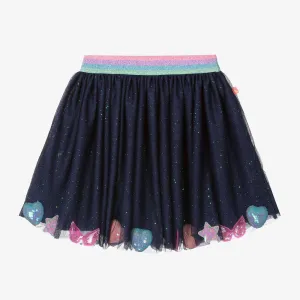 Billieblush Girls Navy Blue Glittery Tulle Skirt