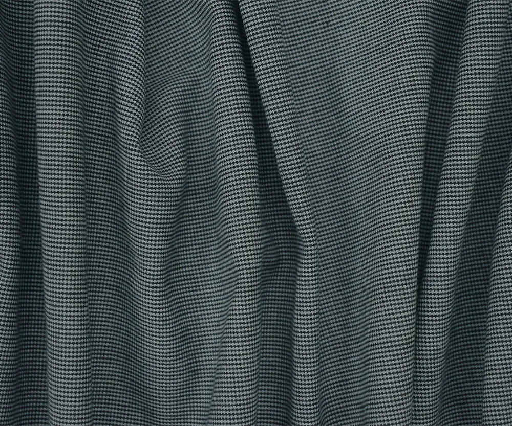 Black-Gray Polyester Textured Stripe Woven Suiting Fabric