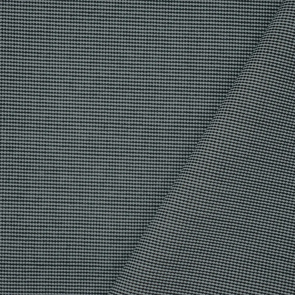 Black-Gray Polyester Textured Stripe Woven Suiting Fabric