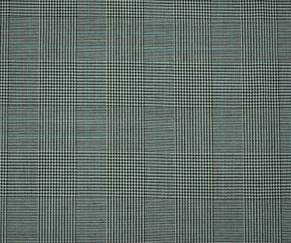 Black-Light Gray-Green Poly-Wool Glen Plaid Woven Shirting Fabric