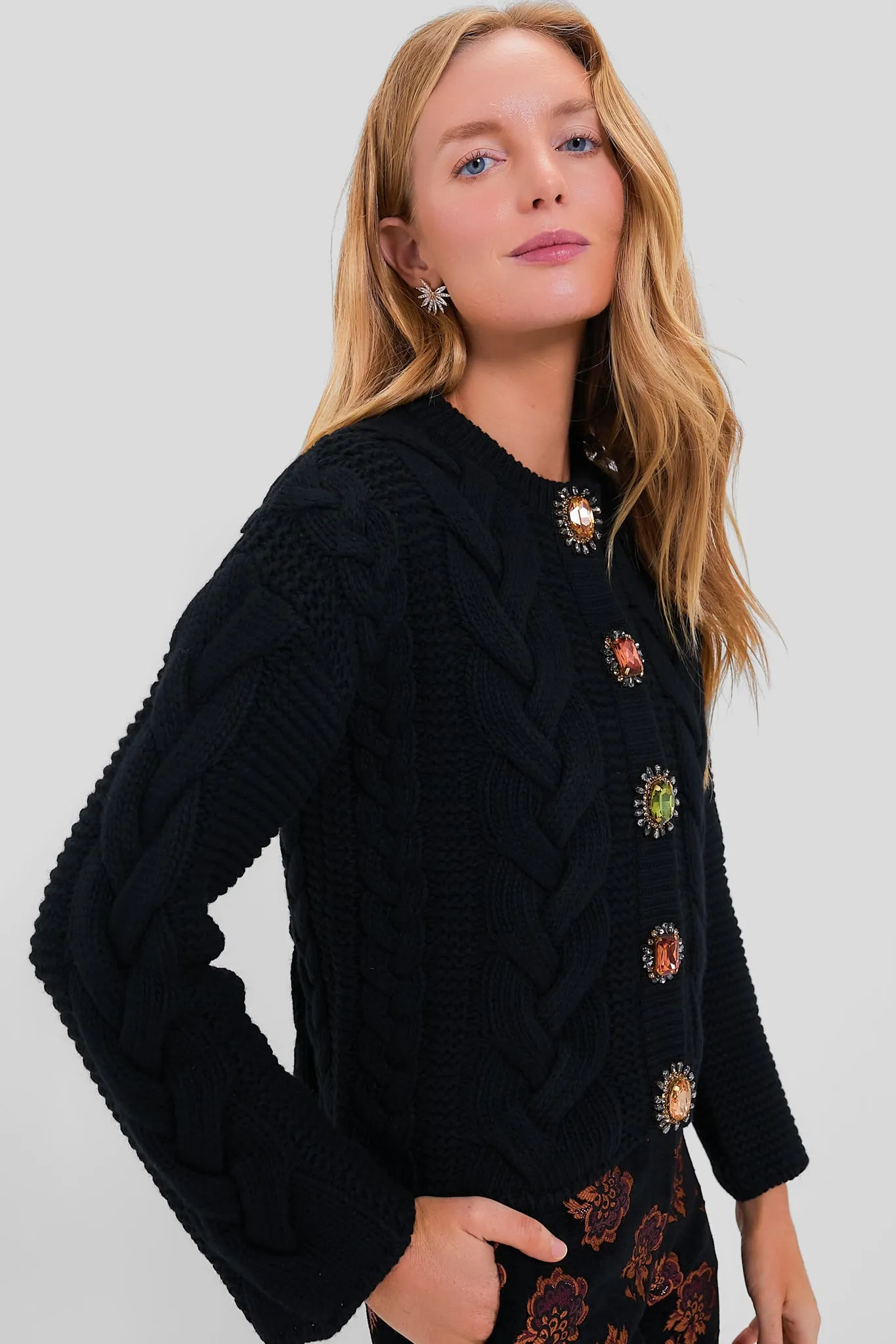 Black Portrait Cardigan