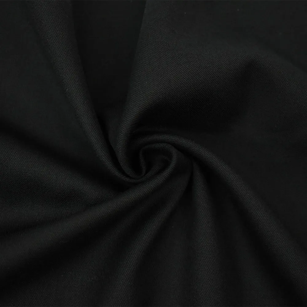 Black Wool Solid Twill Woven Suiting Fabric