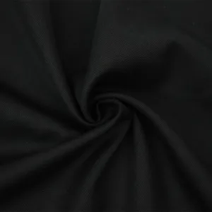 Black Wool Solid Twill Woven Suiting Fabric