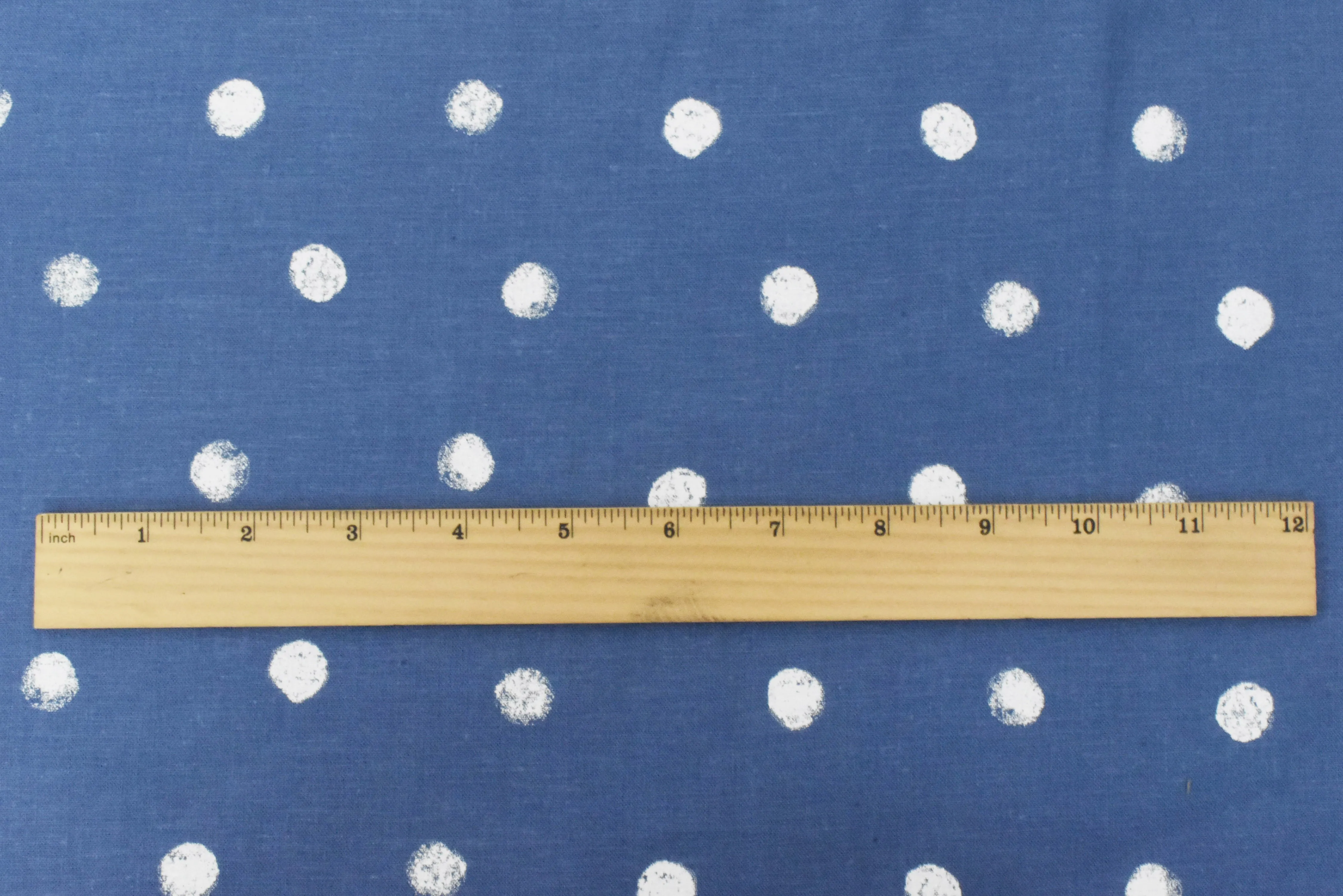 Blue-White Famous Maker Cotton Paint Dot Printed Woven Shirting Fabric