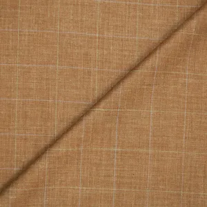 Bronze Windowpane Wool Suiting Fabric