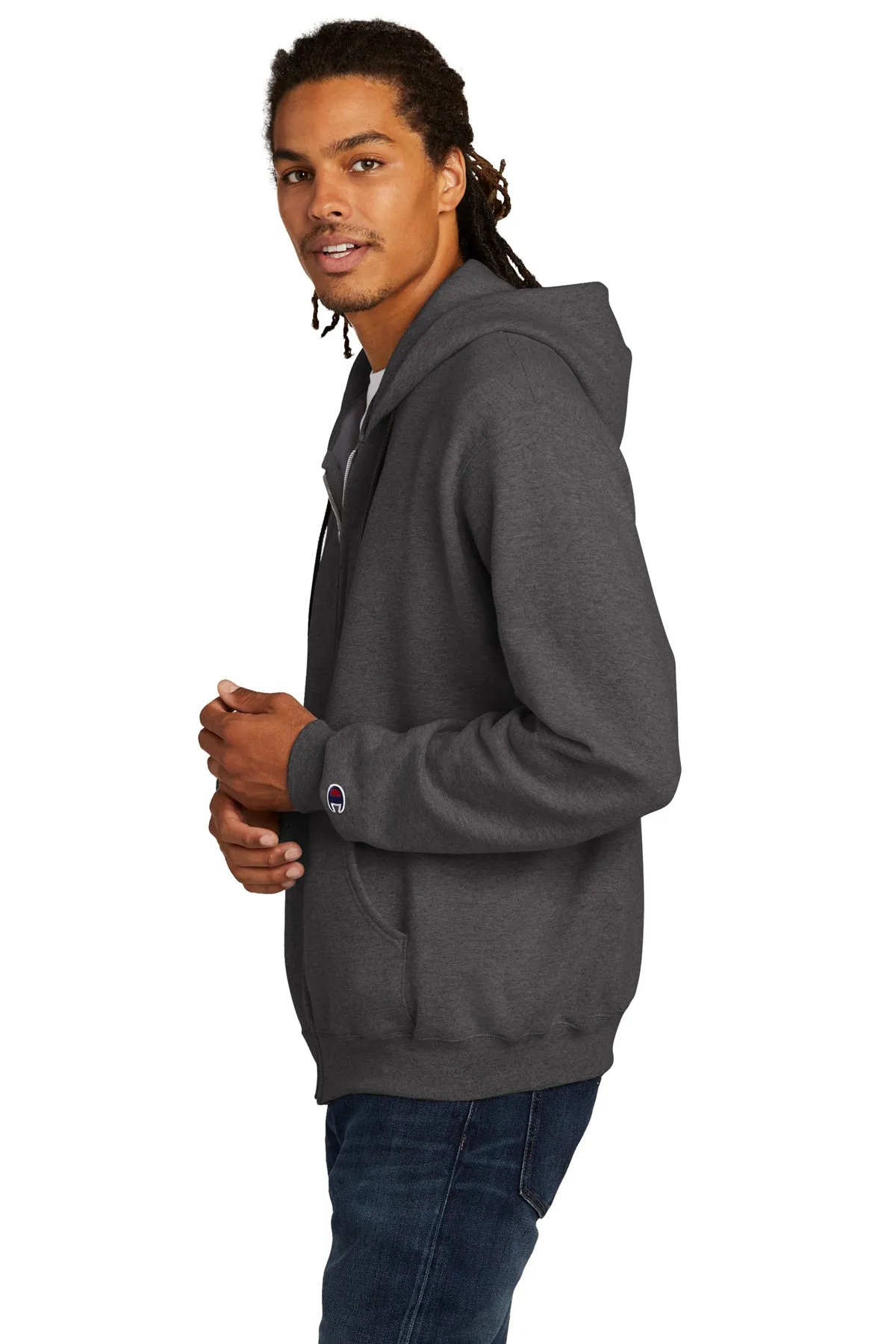 Champion Eco Fleece Full-Zip Hoodie, Charcoal Heather