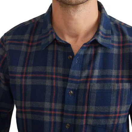 Classic Fit Balboa Button Down Long Sleeve Men's Marine Layer Navy Plaid color