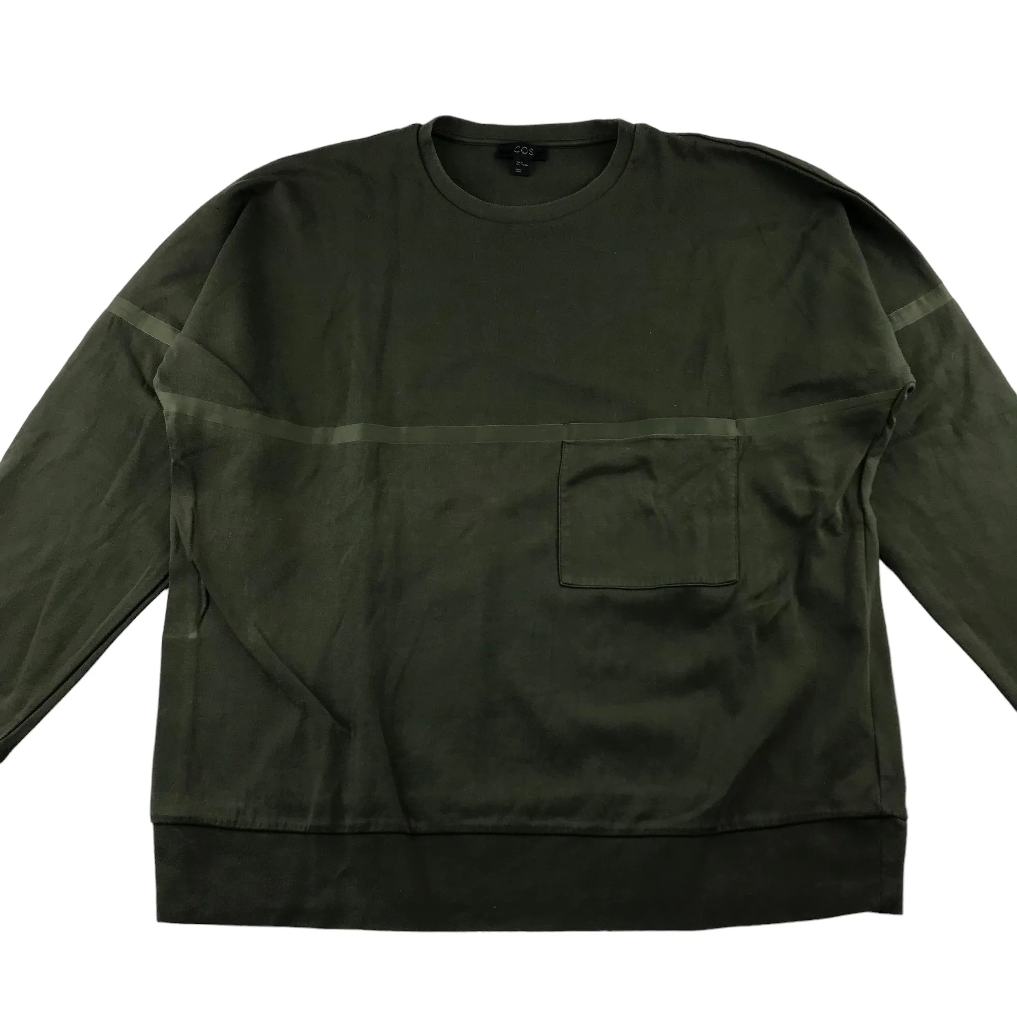 COS sweater adult size M khaki green plain crew neck pullover