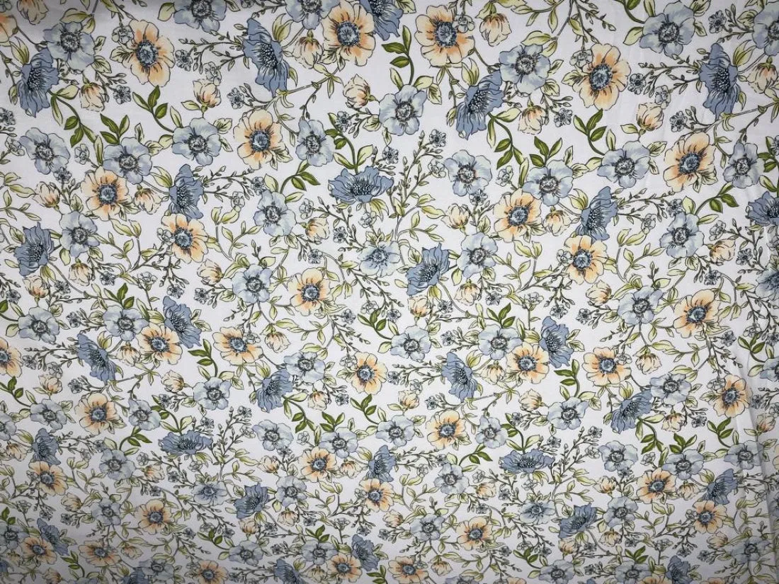 COTTON POPLIN FLORAL PRINT 58&quot; wide