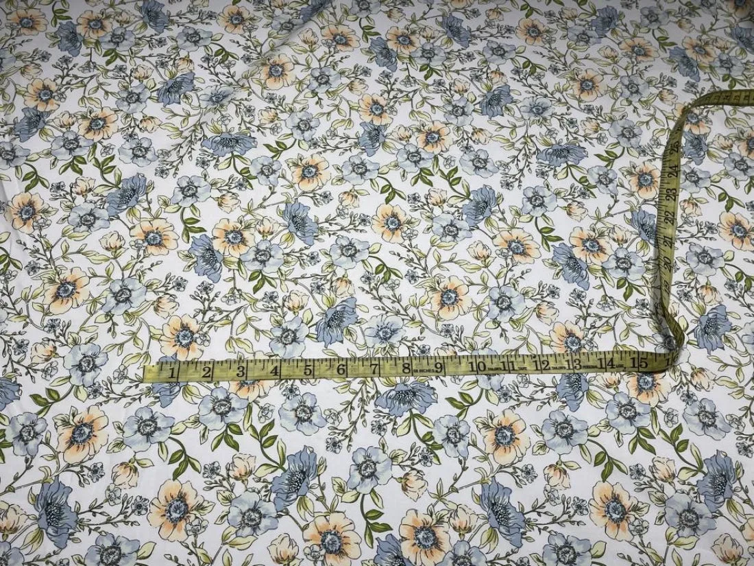 COTTON POPLIN FLORAL PRINT 58&quot; wide