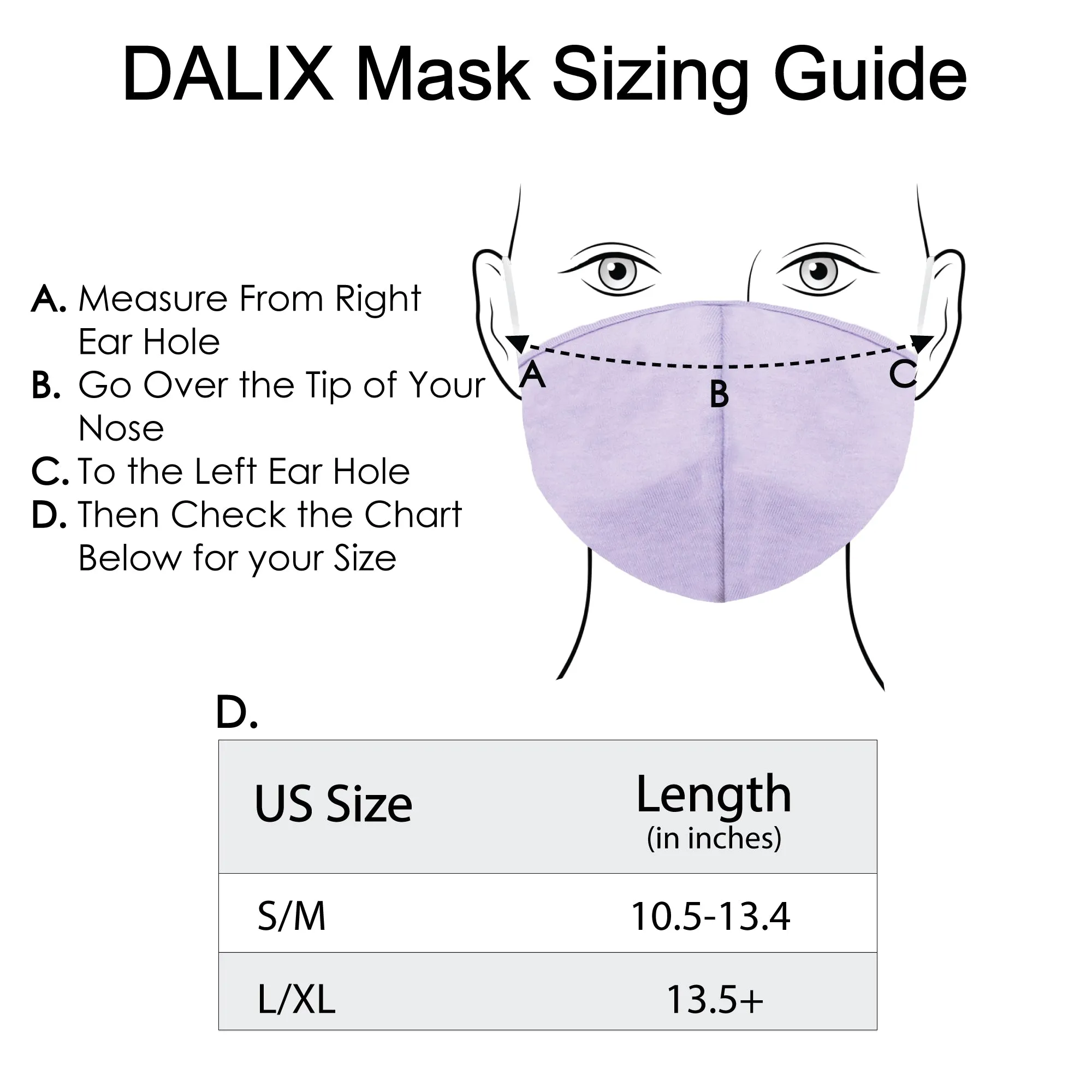 Dalix  Cloth Face Mask Reuseable Washable Made in USA - S-M , L-XL Size (3 Pack)