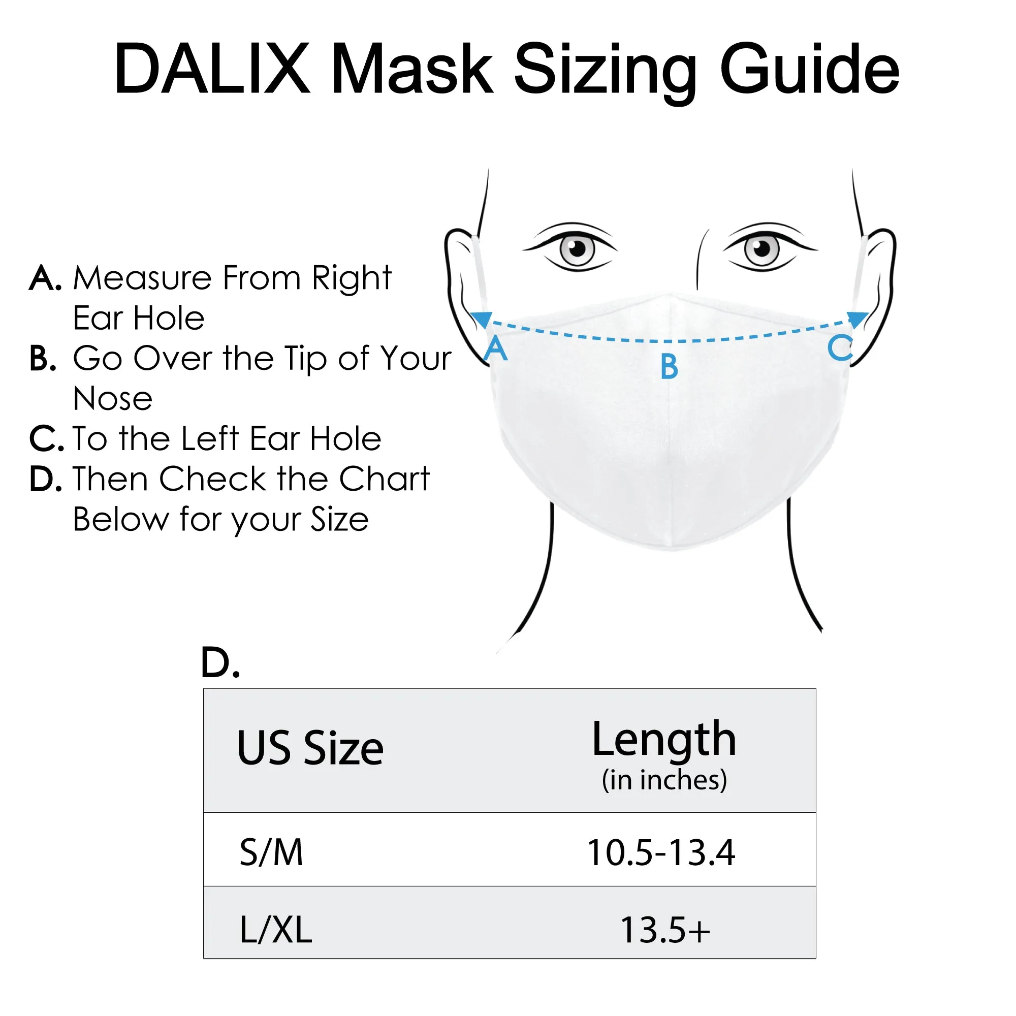 Dalix  Cloth Face Mask Reuseable Washable Made in USA - S-M , L-XL Size (3 Pack)