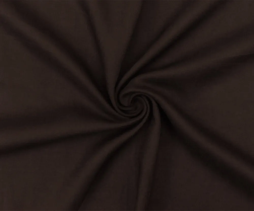 Dark Brown Rayon Challis Solid Woven Fabric