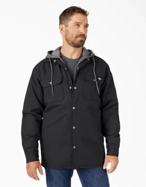 Dickies Canvas Shirt Jacket With Fleece Hood - Black