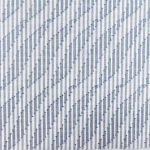 Dusty Blue-White Wave Jacquard Stripe Cotton Shirting Fabric