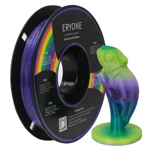 ERYONE TPU Rainbow Flexible Filament 0.5kg 500g 1.75mm ±0.05mm for FDM 3D Printer Make Multi Colour Bendy Models