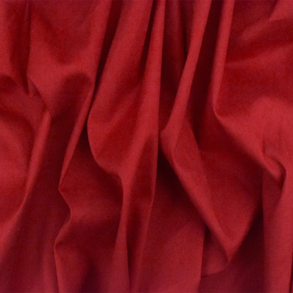 Flag Red Solid Stretch Cotton Poplin Woven Fabric