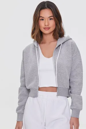 Forever 21 Basic Fleece Zip Sweatshirt, Gray