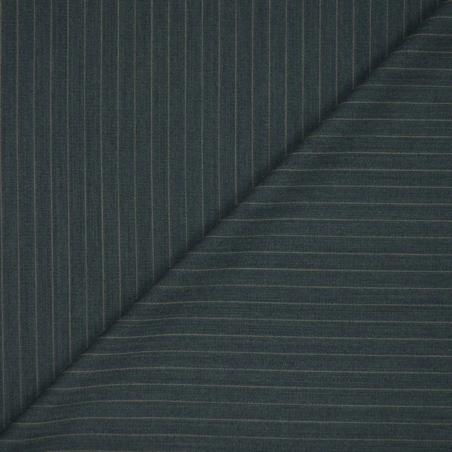 Grey and Ivory Striped High Twist All Wool Suiting Fabric