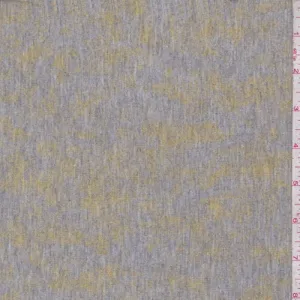 Heather Grey/Gold Mottled French Terry Knit Fabric