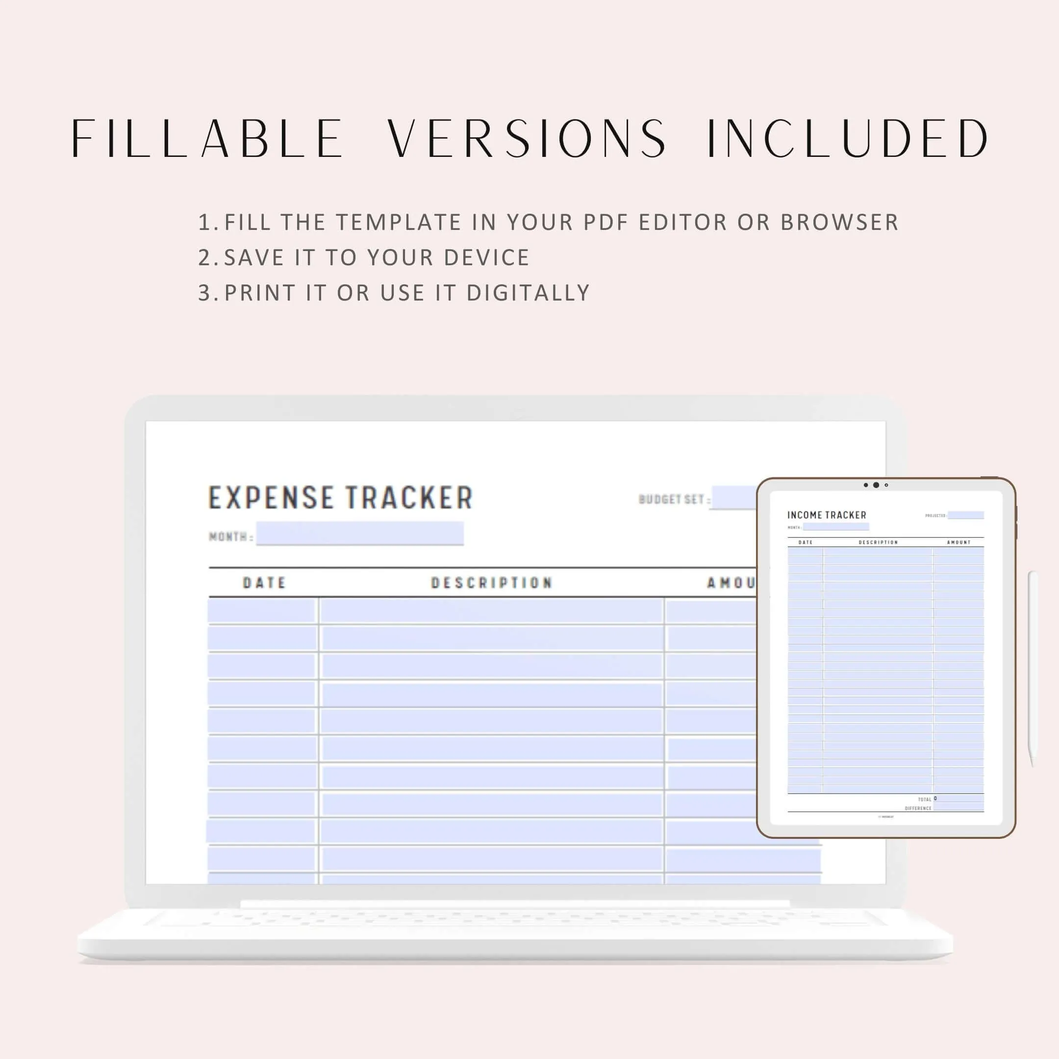 Income Expenses Tracker Printable