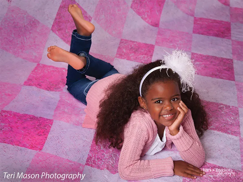 Jester's Court Pink Diamond Pattern Photography Backdrop