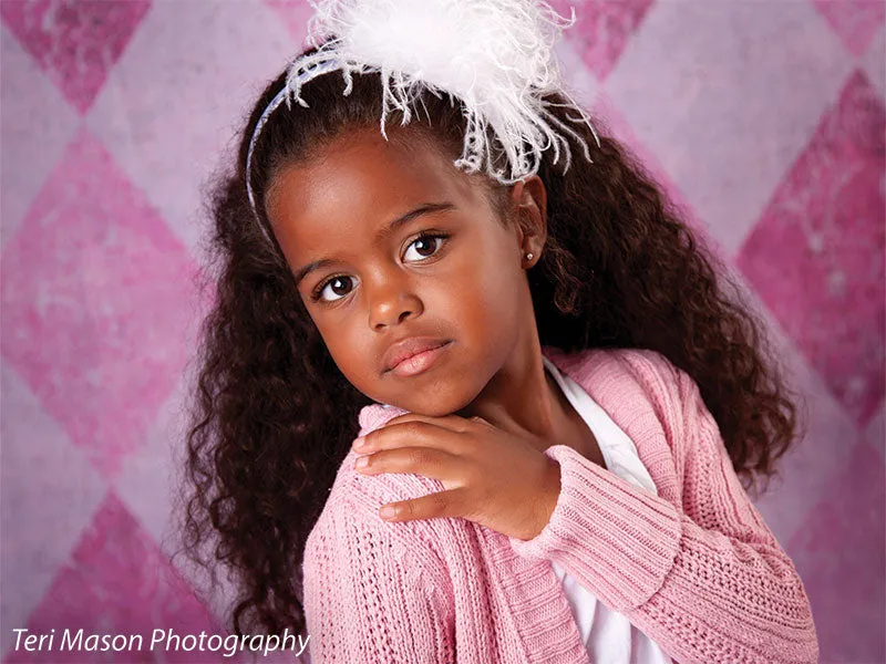 Jester's Court Pink Diamond Pattern Photography Backdrop