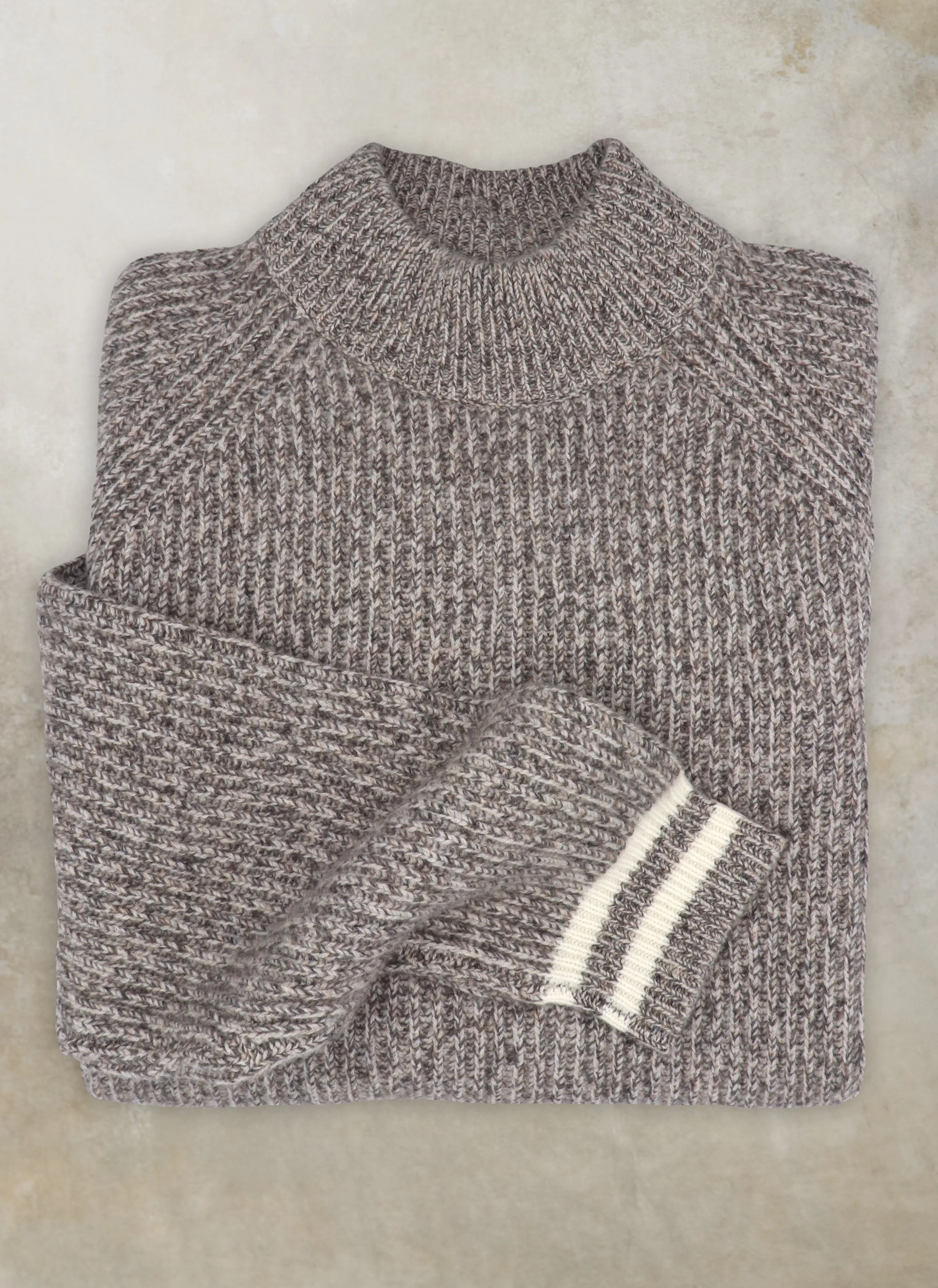 Men's Saarinen Cashmere Mock-Neck Chunky Sweater in Grey Taupe