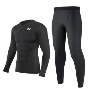 Men's Sports Set Long Sleeves Compression Shirts Top Pants Running Tights Quick Dry Workout Fitness Gym Yoga Suit