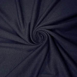 Navy Blue Solid Rayon Spandex Jersey Knit Fabric