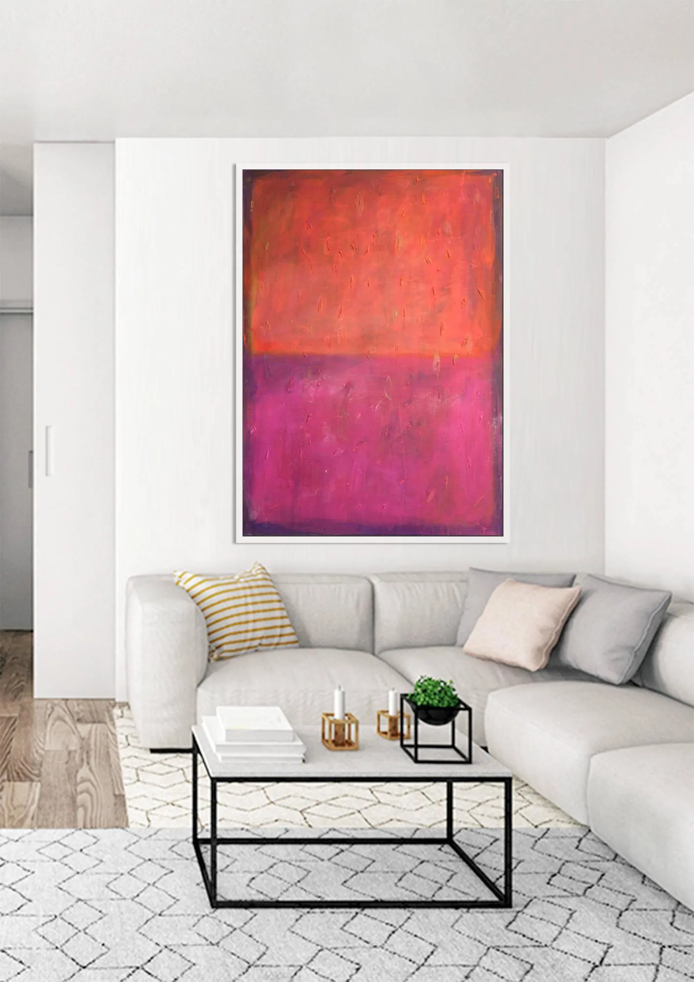 Orange Red Abstract Painting | Original Painting on Canvas Acrylic Oil Contemporary Extra Large Abstract Art | Wall Decor | Texture Painting