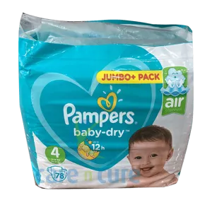 Pampers Baby-dry Diapers Size 4 (9-14Kg) Jumbo Pack, 78 Diapers