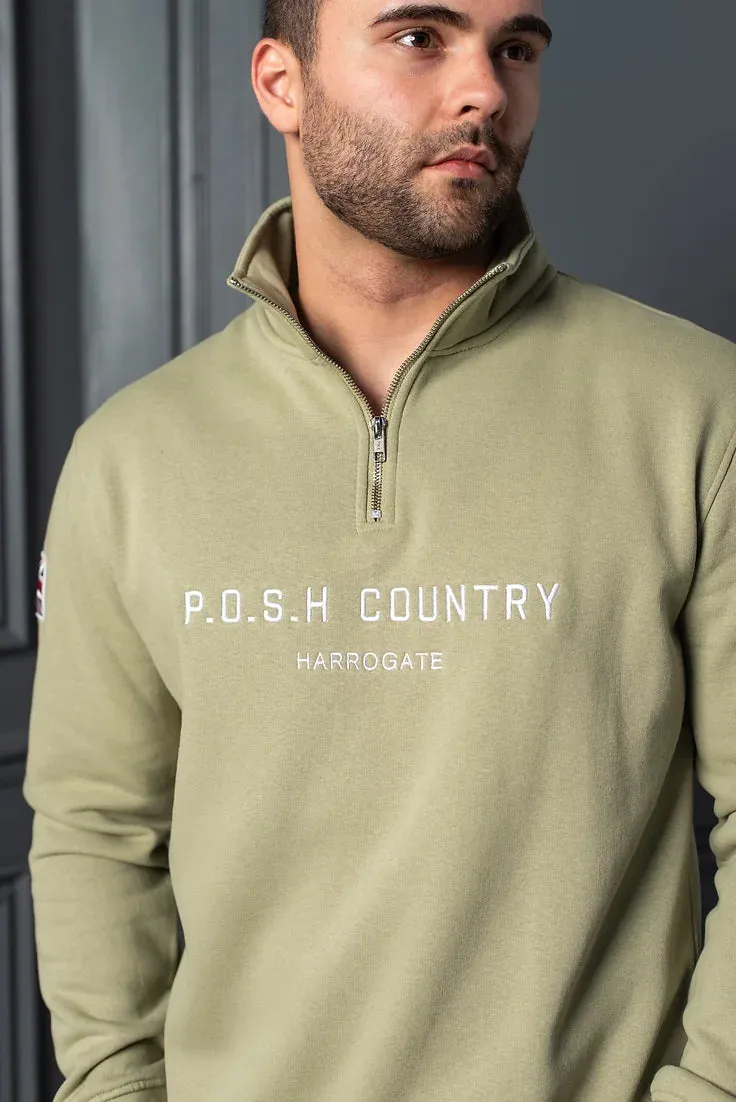 P.O.S.H. Country Unisex Tidal Quarter Zip Sweatshirt