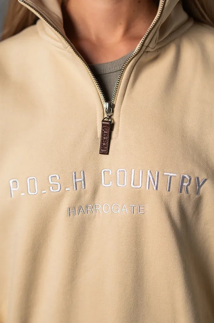 P.O.S.H. Country Unisex Tidal Quarter Zip Sweatshirt