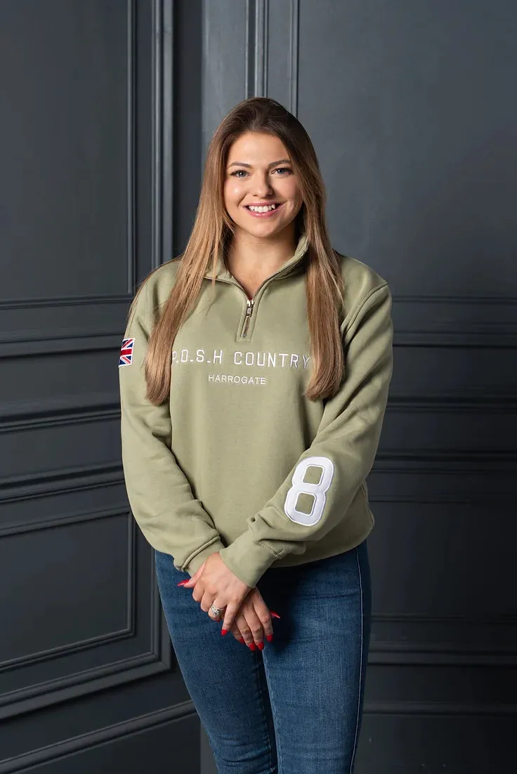 P.O.S.H. Country Unisex Tidal Quarter Zip Sweatshirt