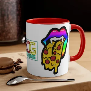 Rainbow Pizza Tongue Accent Coffee Mug, 11oz