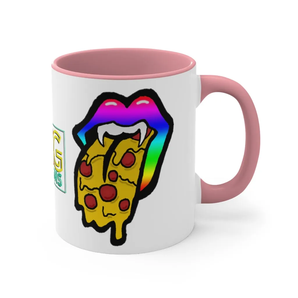 Rainbow Pizza Tongue Accent Coffee Mug, 11oz