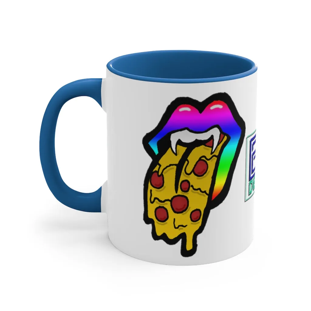 Rainbow Pizza Tongue Accent Coffee Mug, 11oz