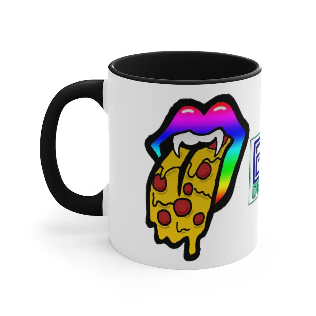 Rainbow Pizza Tongue Accent Coffee Mug, 11oz