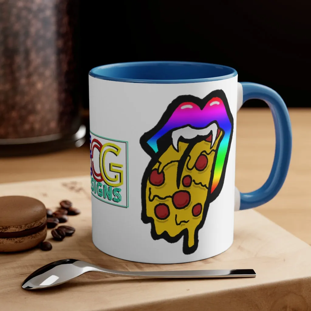 Rainbow Pizza Tongue Accent Coffee Mug, 11oz