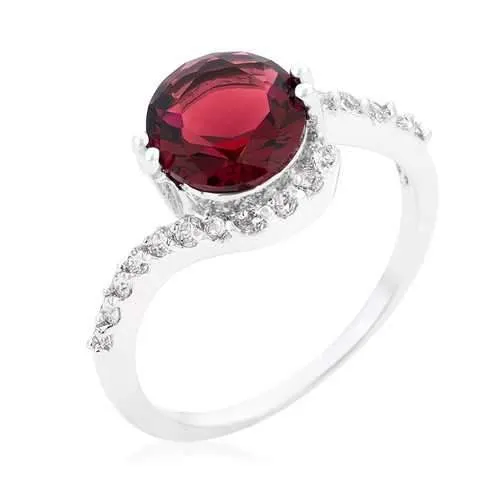 Red Swirling Engagement Ring