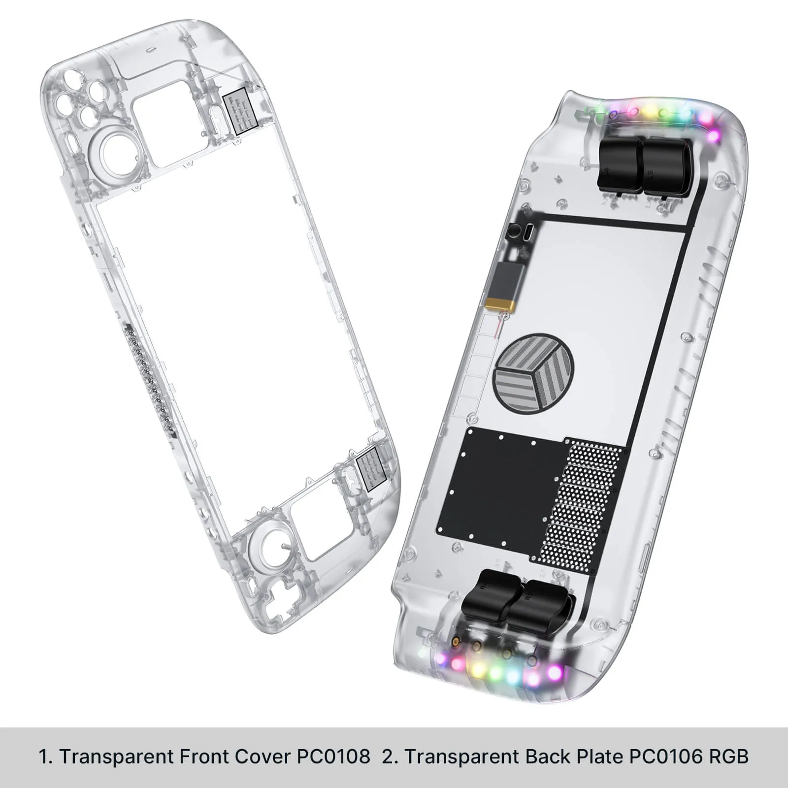 RGB & Vents Transparent Back Plate for Steam Deck LCD & OLED