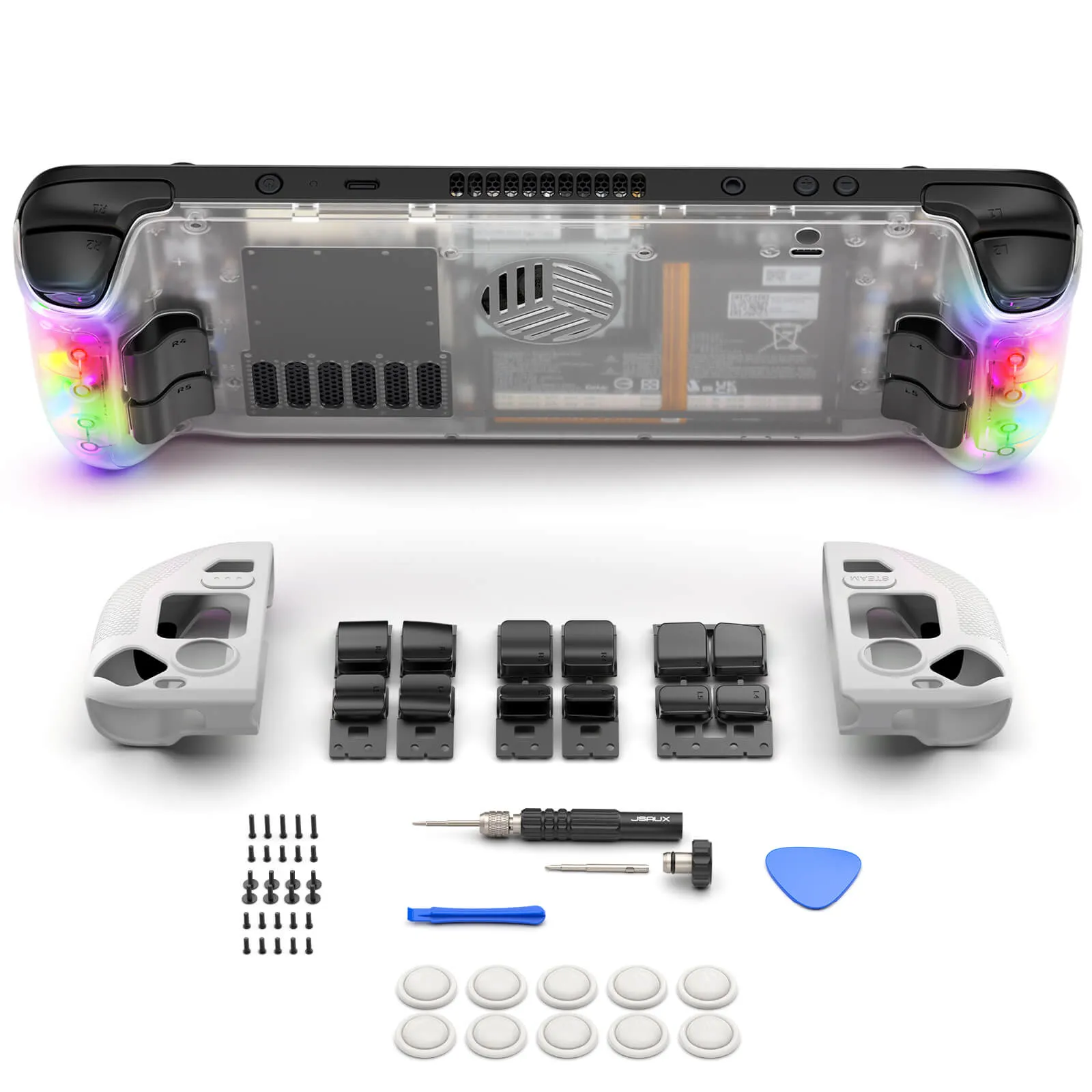 RGB & Vents Transparent Back Plate for Steam Deck LCD & OLED