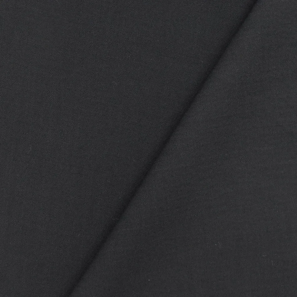 Shadow Black Tropical Wool-Poly Shirting Woven Fabric