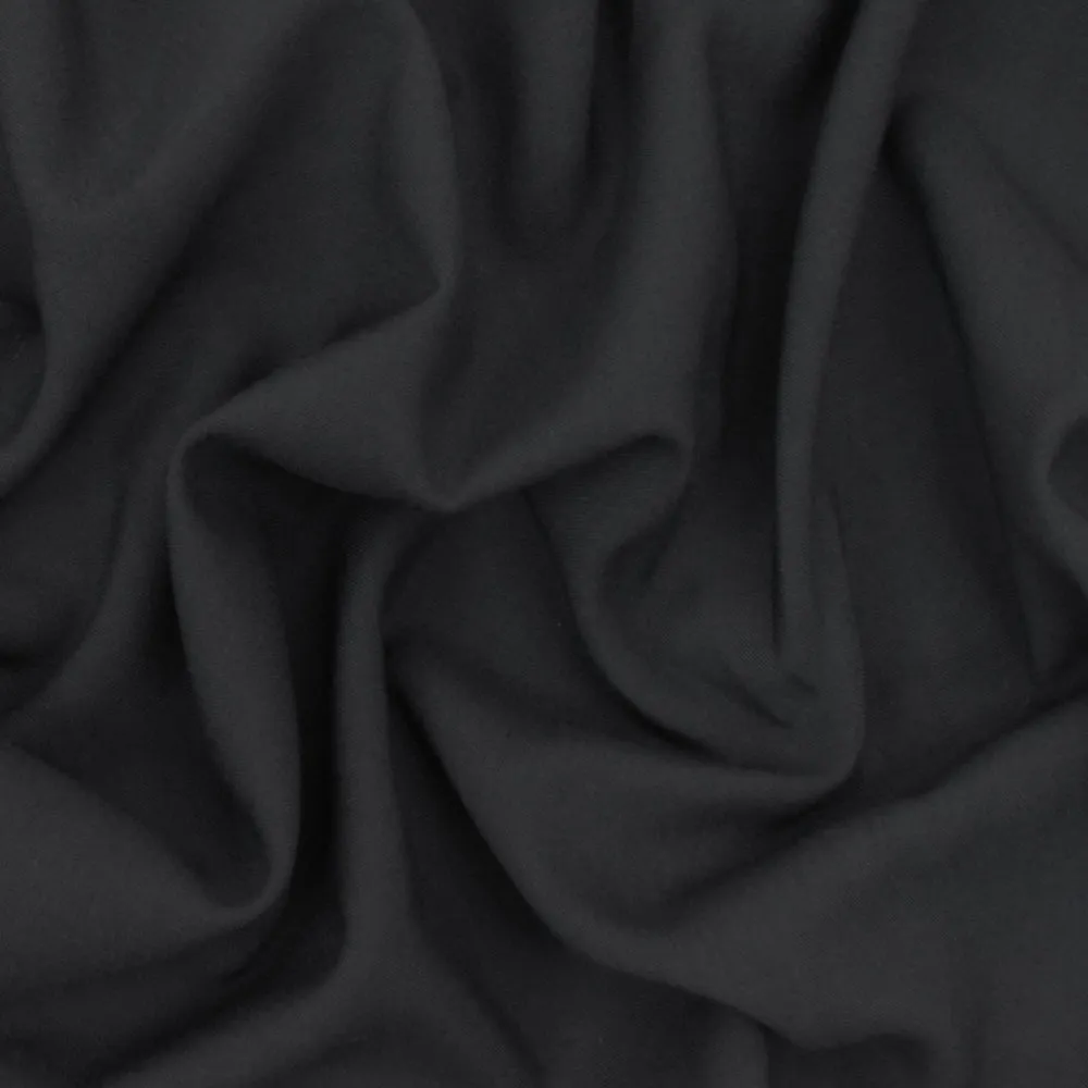 Shadow Black Tropical Wool-Poly Shirting Woven Fabric