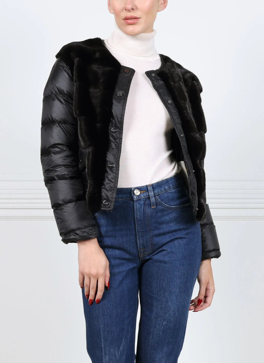 The Bucket Mink Fur & Nylon Puffer Jacket