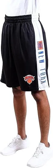 Ultra Game NBA Official Men’s Super Soft Active Workout Basketball Training Shorts - Unisex, New York Knicks, Black|New York Knicks